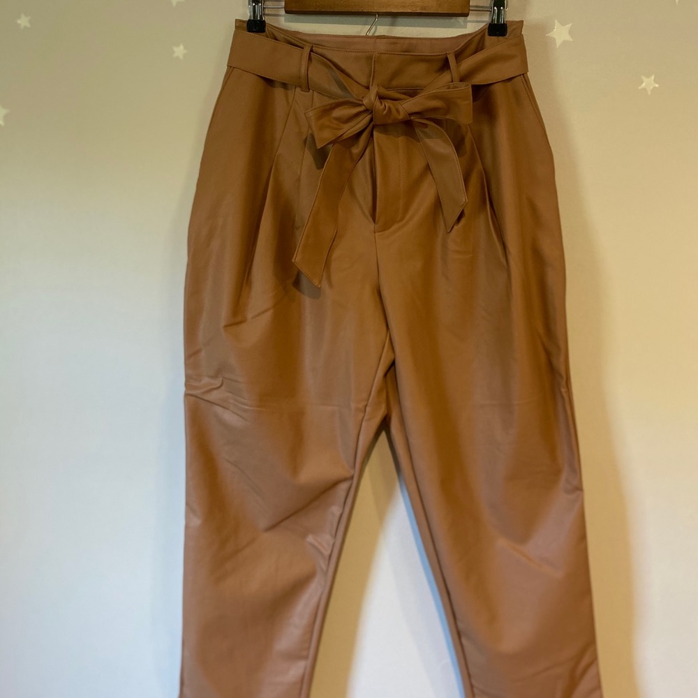 Express Faux Leather Super High Rise Ankle Pants